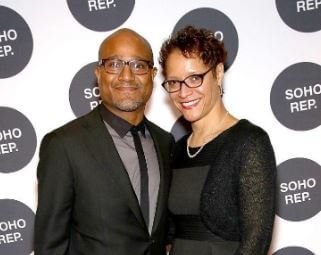Leah C. Gardiner with her beloved husband, Seth Gilliam, at Soho Rep's Spring Fete.